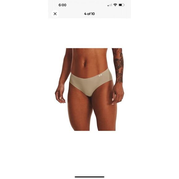 Under Armour Womens Sz M Pure Stretch (3 Pack) Hipster Briefs Underwear - Beige - Picture 5 of 5